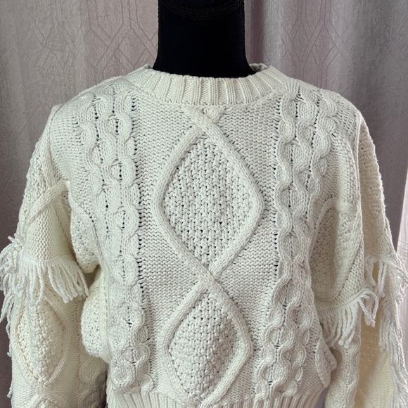 Industry Elegant Ivory Cable Knit Sweater - Picture 2 of 8